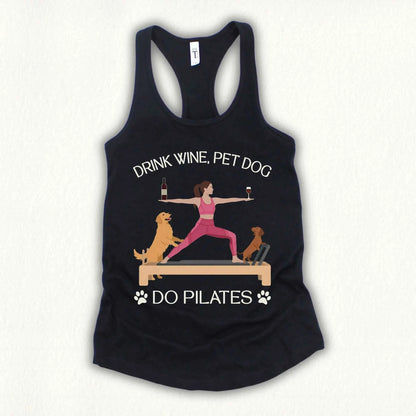 Drink Wine Pet Dog Pilates Tank Top