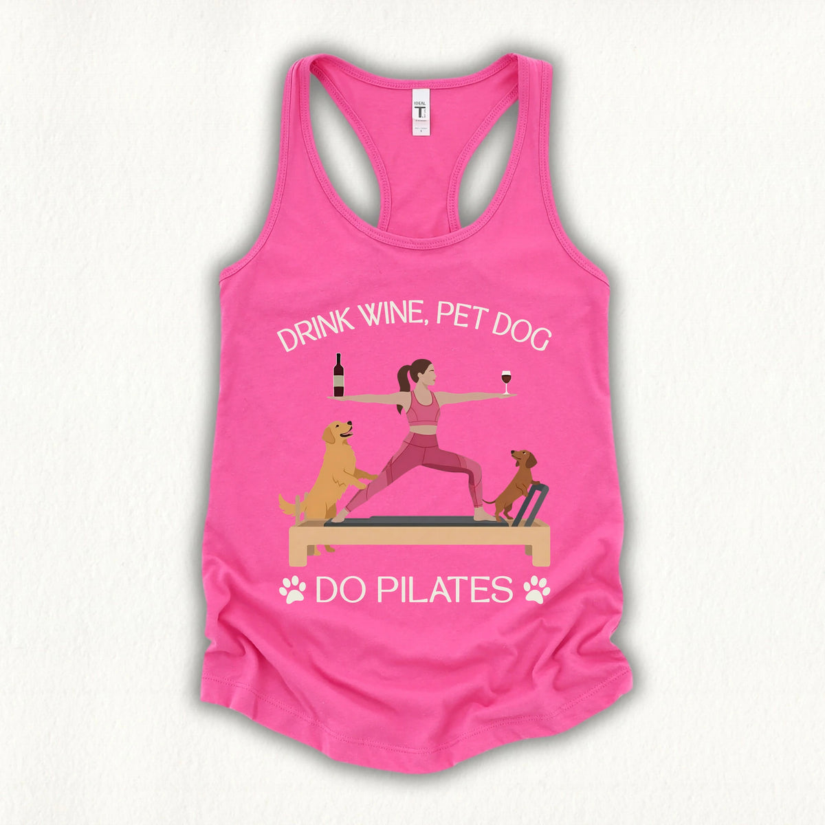 Drink Wine Pet Dog Pilates Tank Top