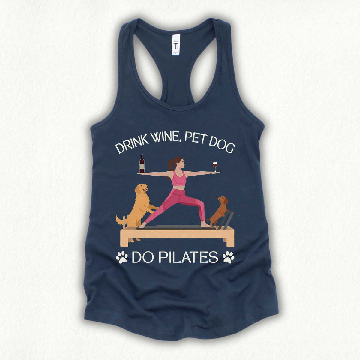 Drink Wine Pet Dog Pilates Tank Top