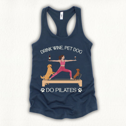 Drink Wine Pet Dog Pilates Tank Top