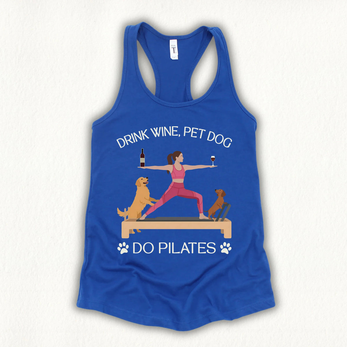 Drink Wine Pet Dog Pilates Tank Top