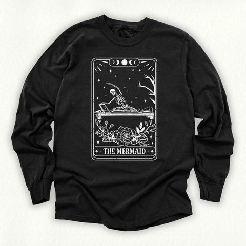 The Mermaid Tarot Card Long Sleeve T-shirt