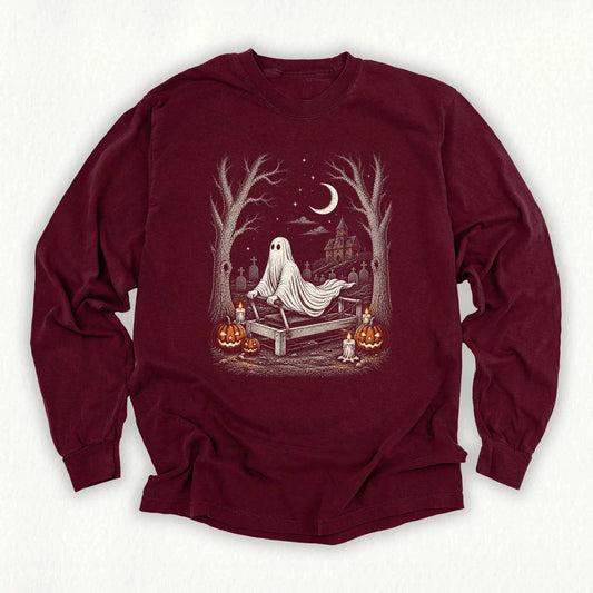 Stretching Ghost Long Sleeve T-shirt