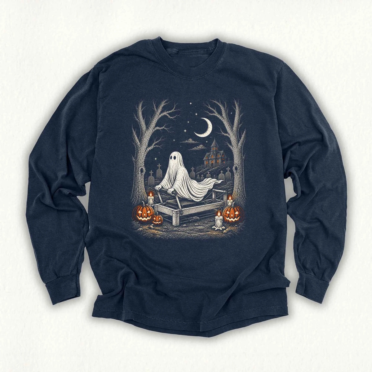 Stretching Ghost Long Sleeve T-shirt