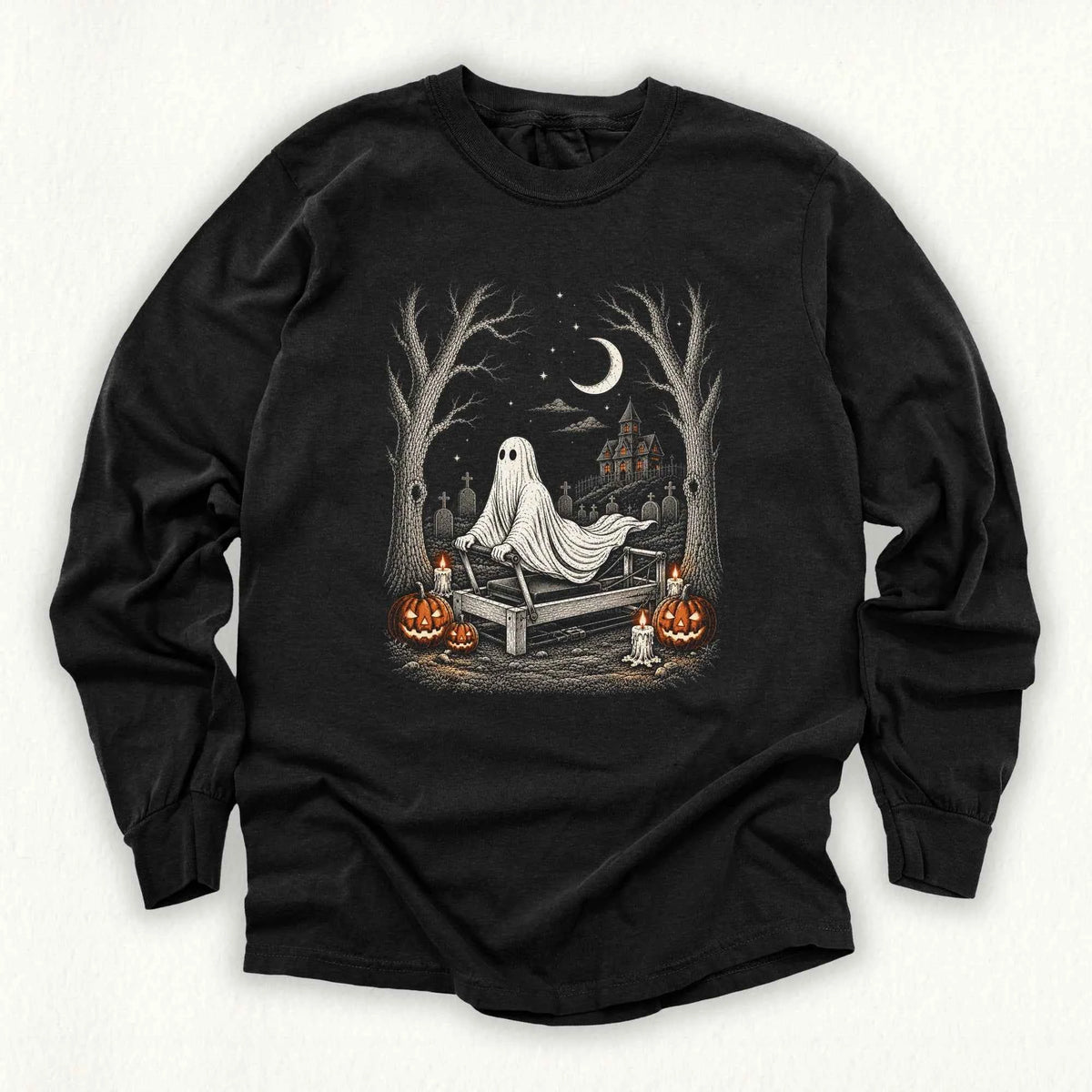 Stretching Ghost Long Sleeve T-shirt