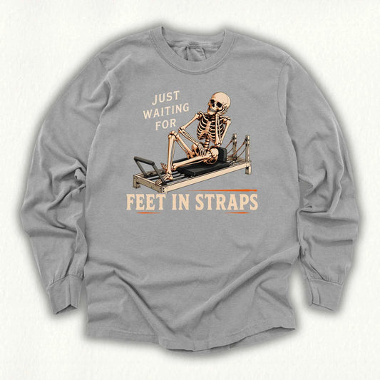Waiting Feet in Straps Long Sleeve T-shirt
