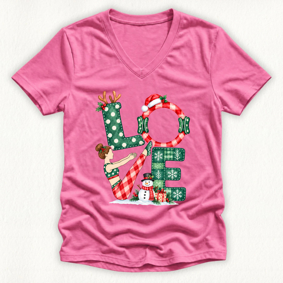 Love Christmas Lady V-neck