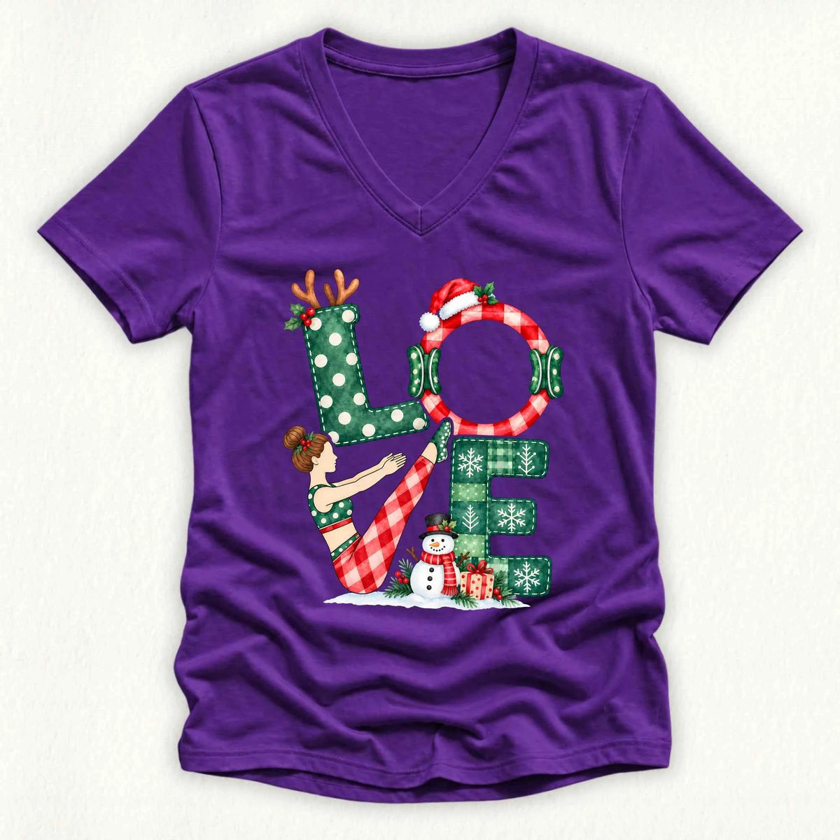 Love Christmas Lady V-neck