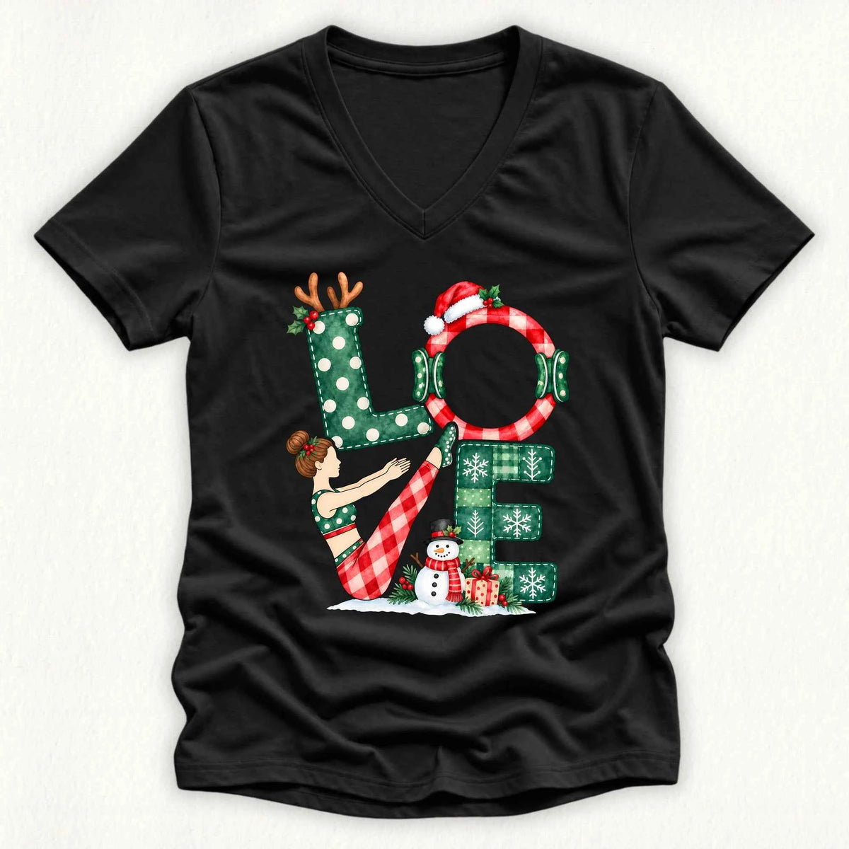 Love Christmas Lady V-neck