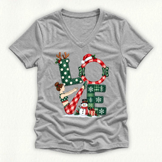 Love Christmas Lady V-neck