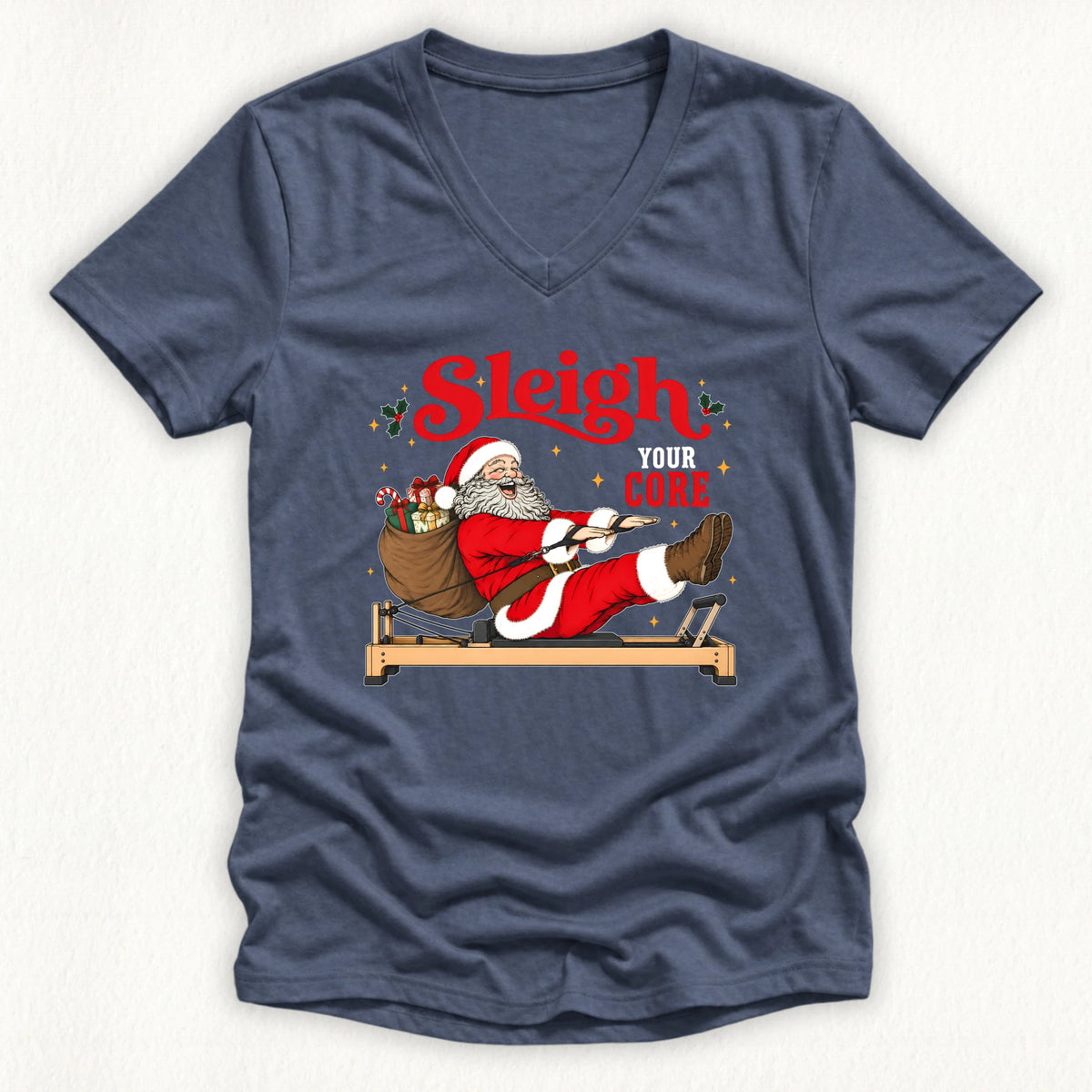 Sleigh Your Core Lady V-neck