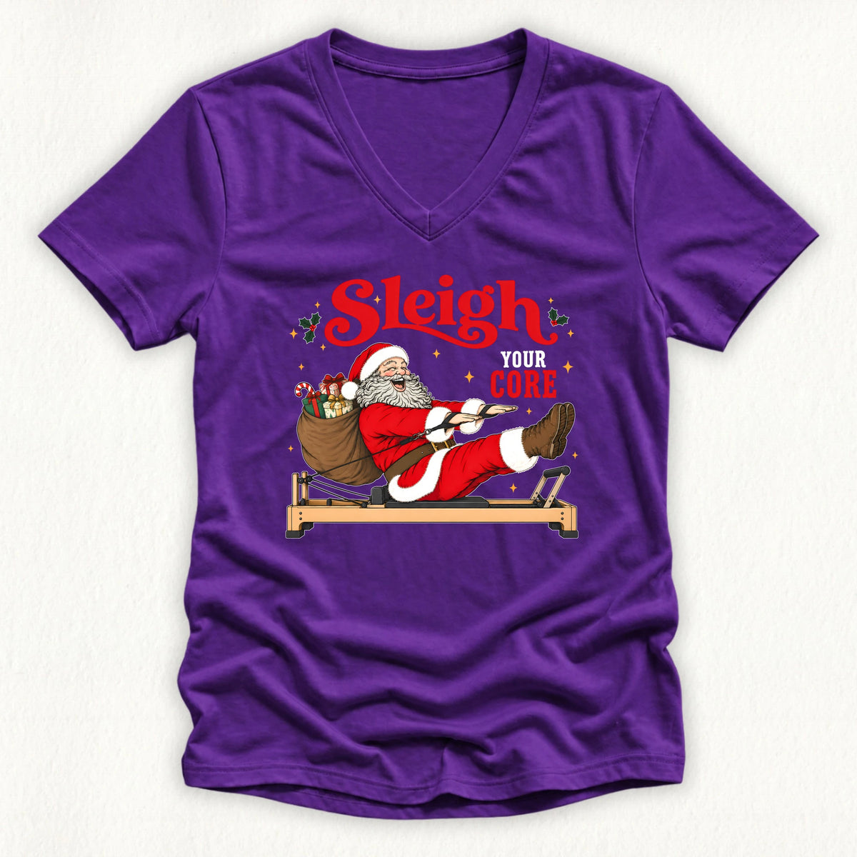 Sleigh Your Core Lady V-neck