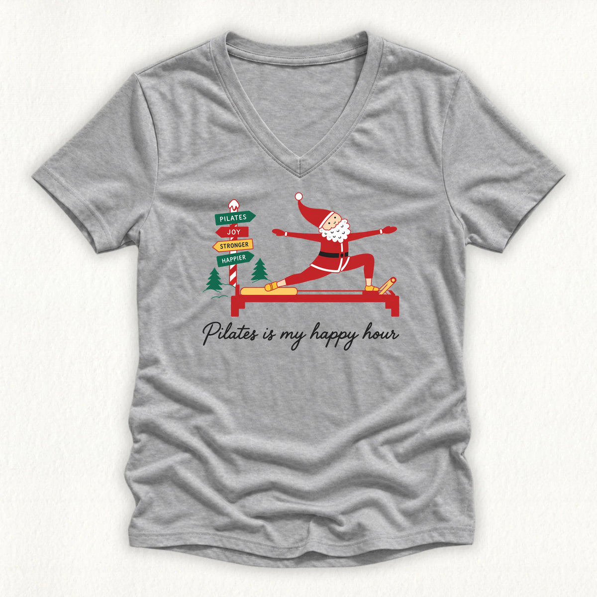 Happy Hour Christmas Lady V-neck