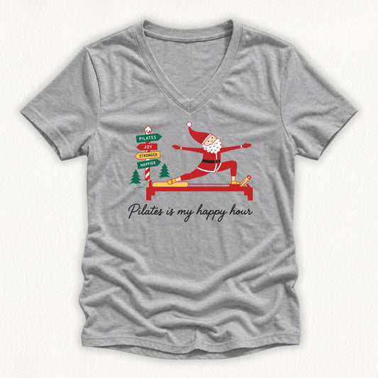 Happy Hour Christmas Lady V-neck