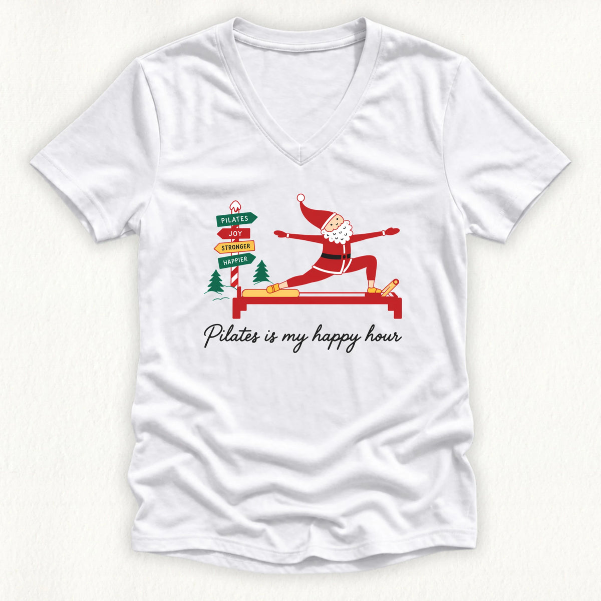 Happy Hour Christmas Lady V-neck