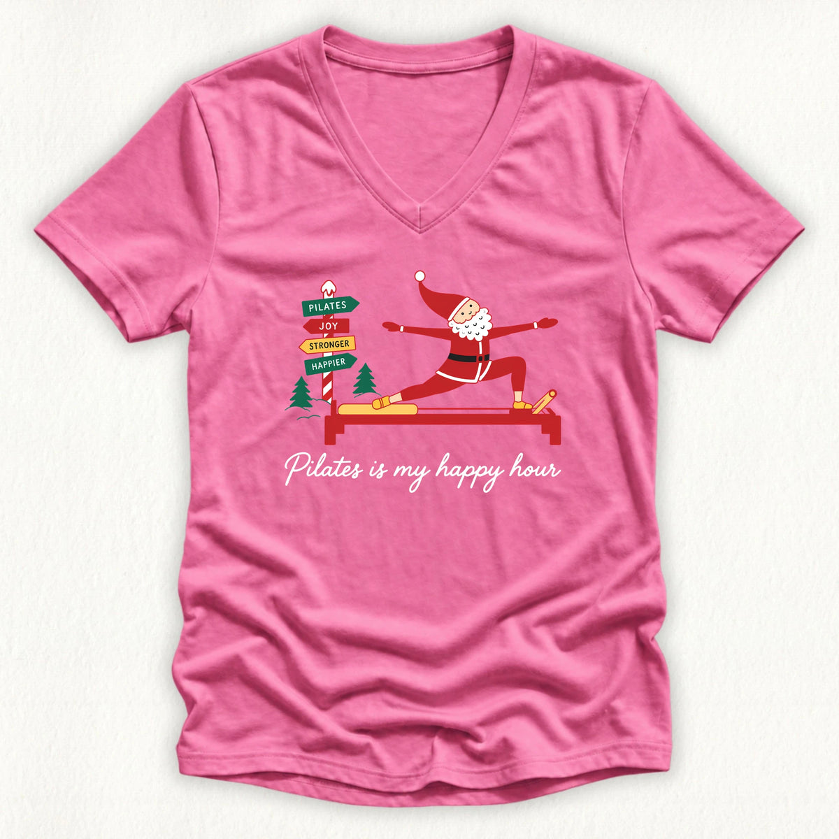 Happy Hour Christmas Lady V-neck