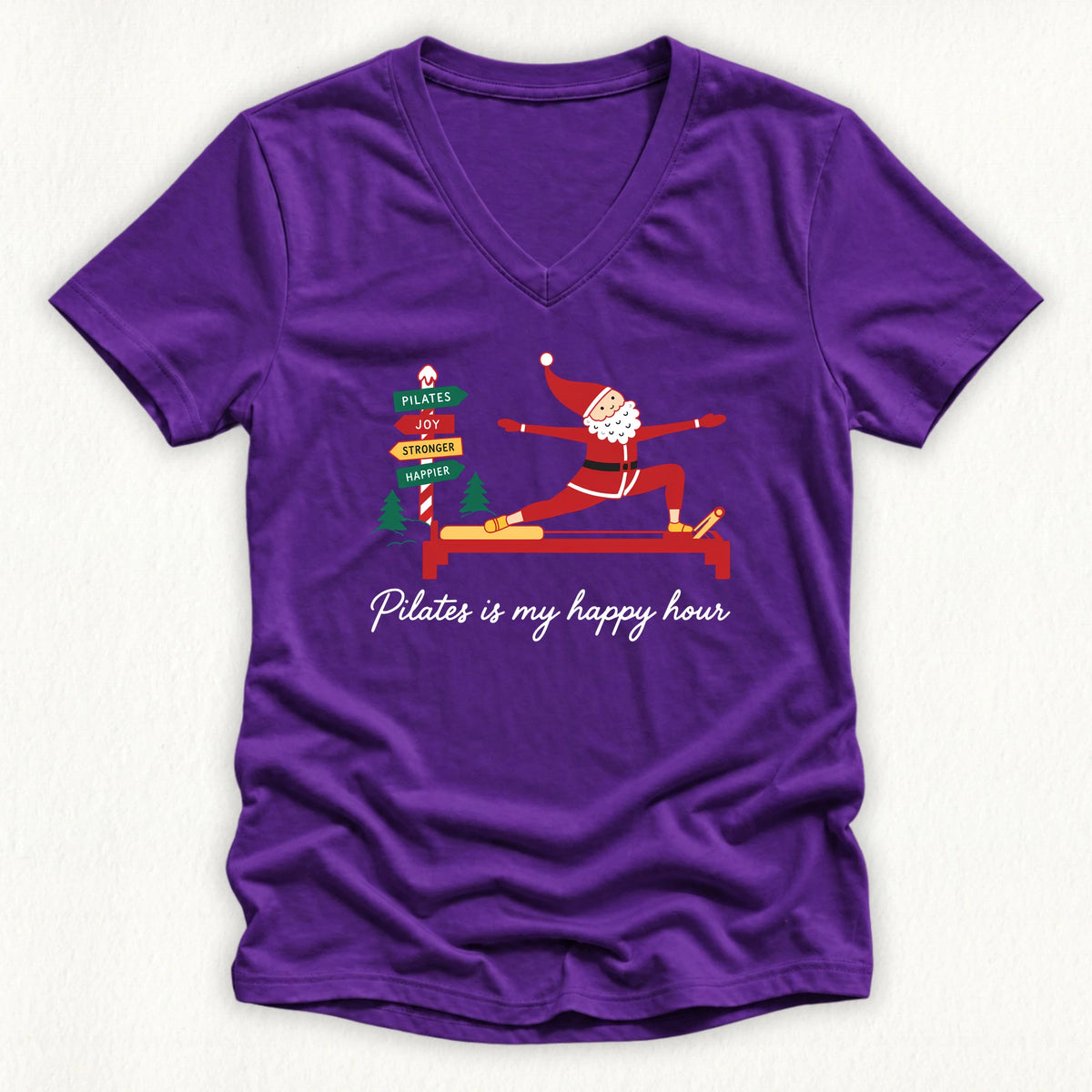 Happy Hour Christmas Lady V-neck
