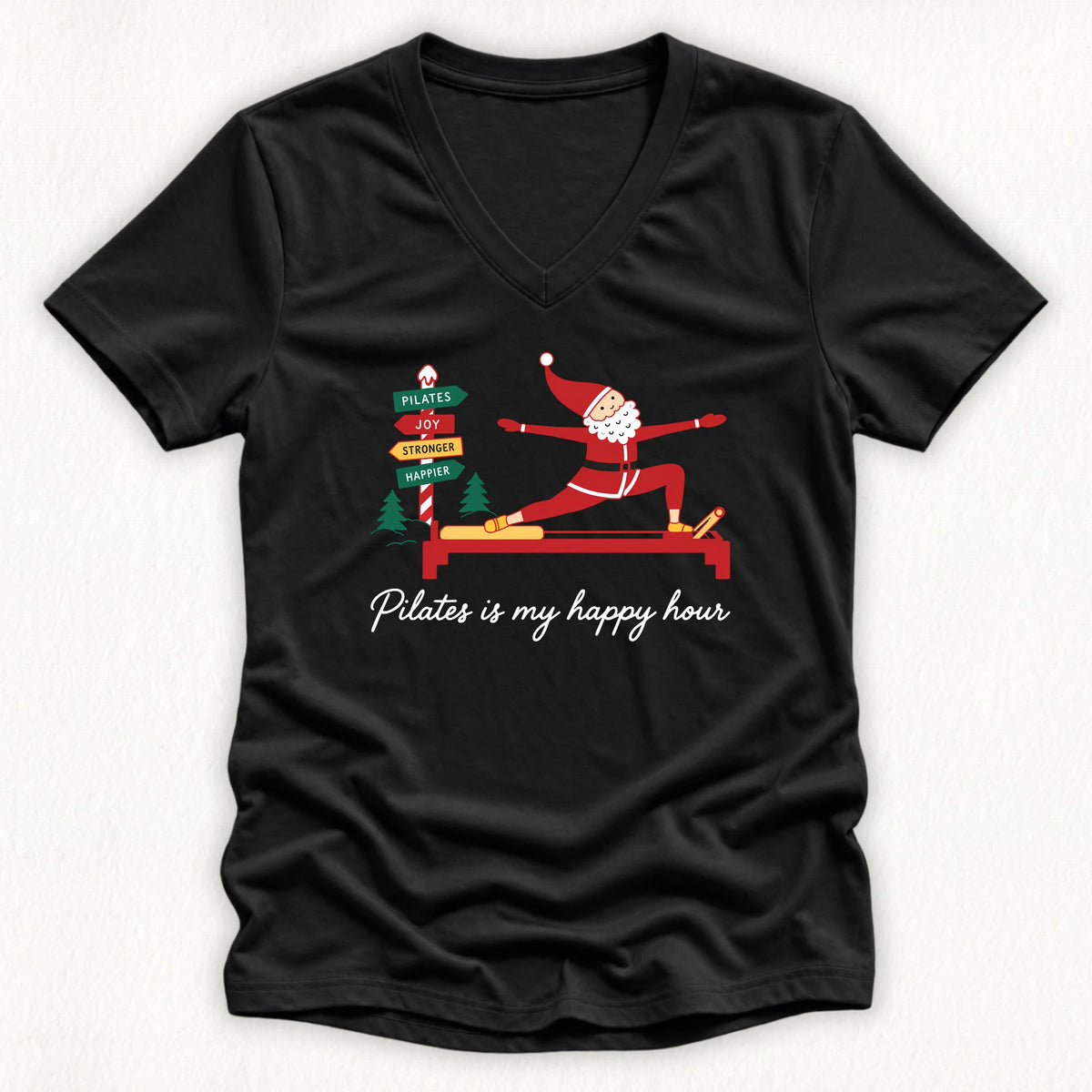 Happy Hour Christmas Lady V-neck