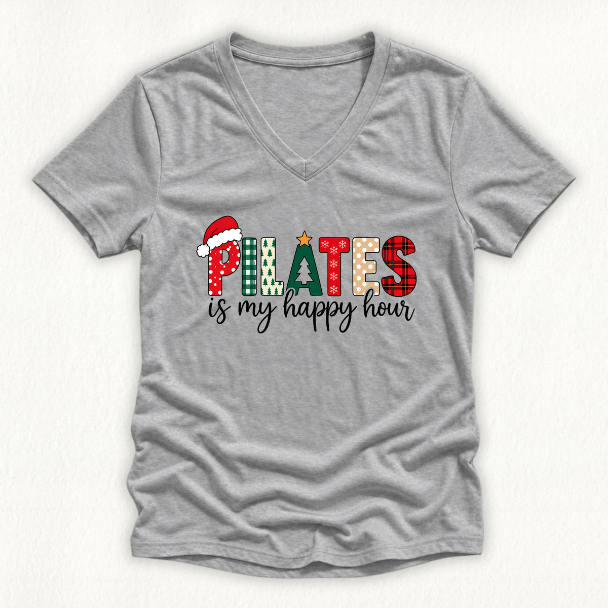 Pilates Christmas Lady V-neck