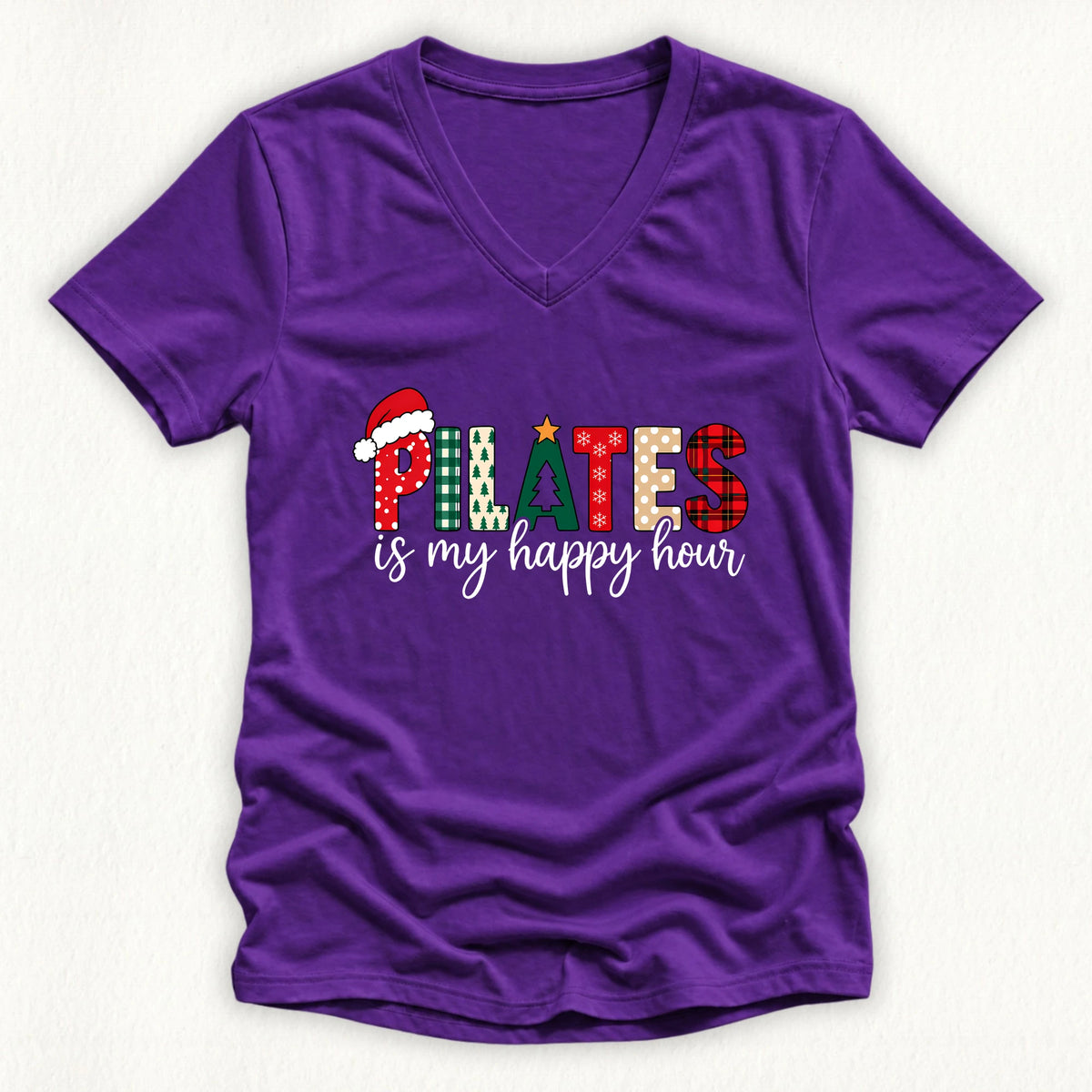 Pilates Christmas Lady V-neck