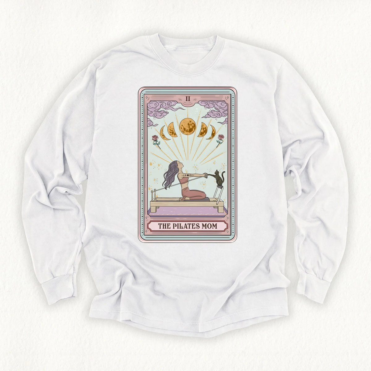 The Pilates Mom Tarot Card Long Sleeve T-shirt