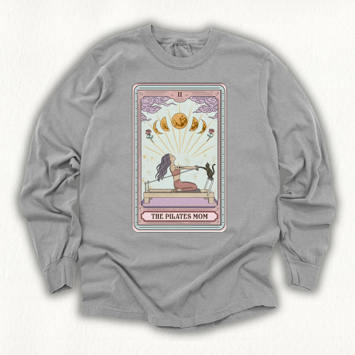The Pilates Mom Tarot Card Long Sleeve T-shirt