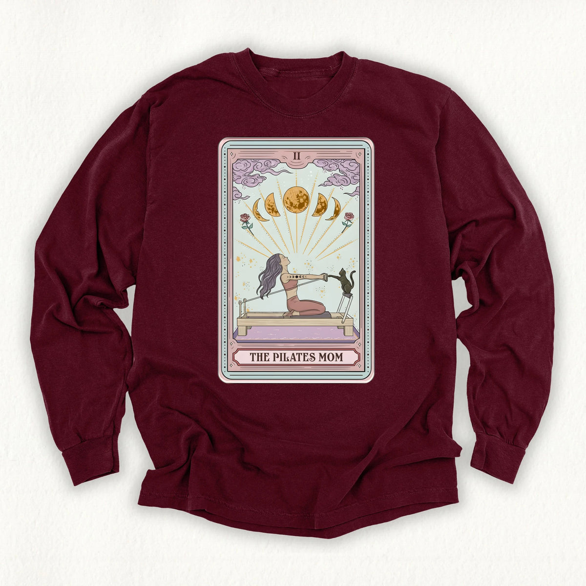 The Pilates Mom Tarot Card Long Sleeve T-shirt