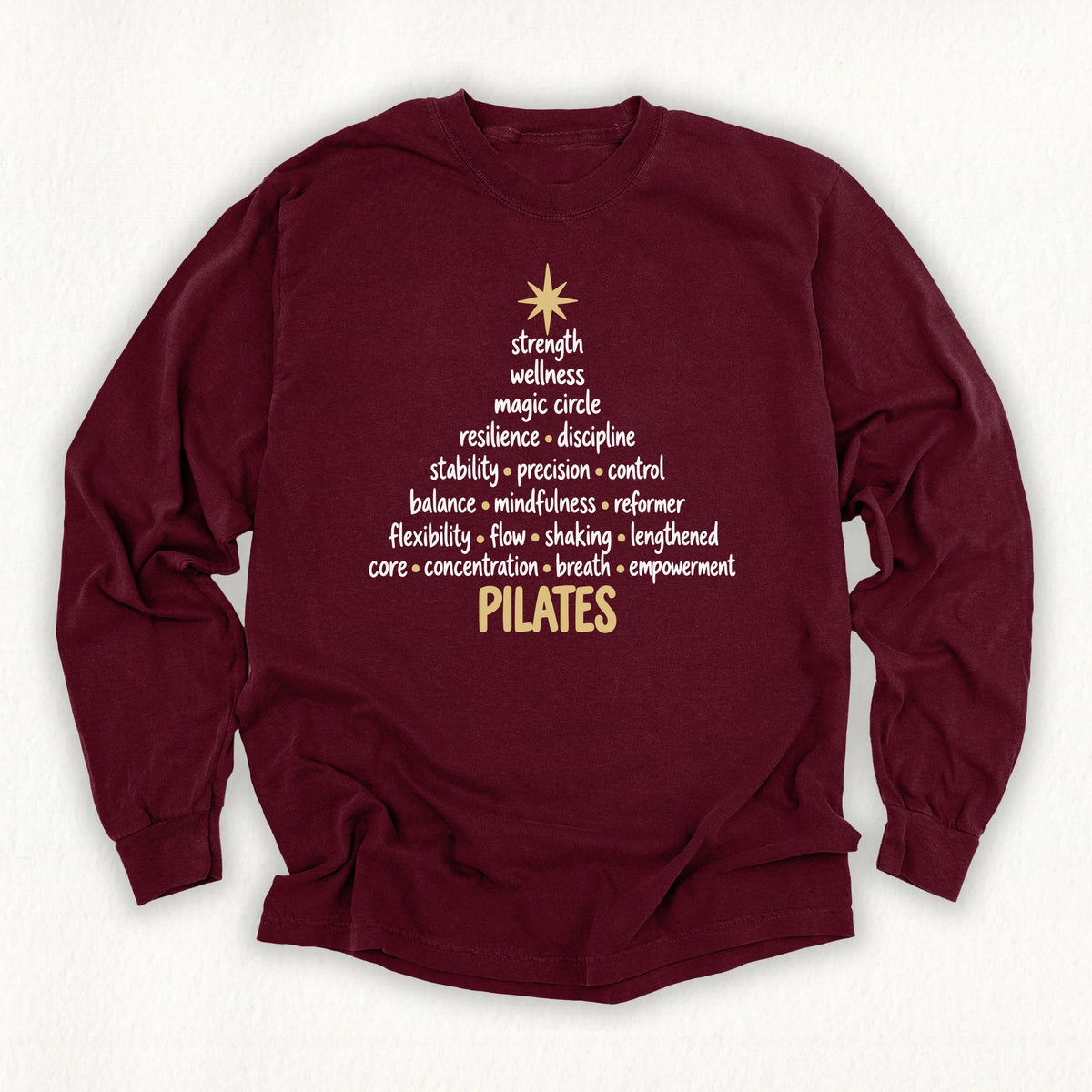 Pilates Christmas Tree Long Sleeve T-shirt
