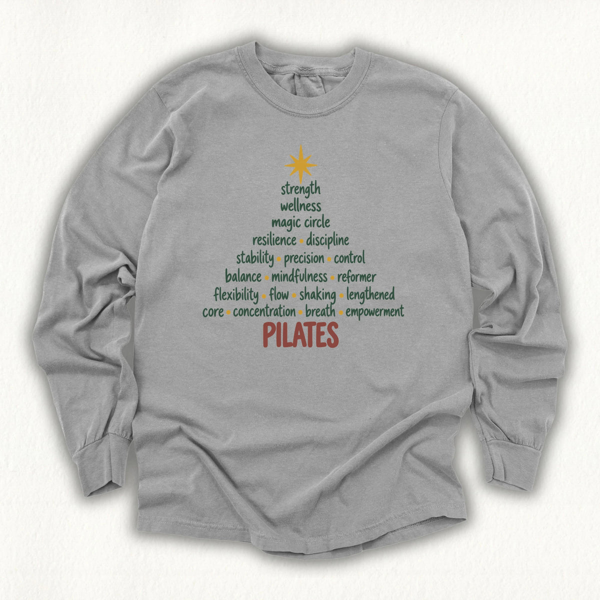 Pilates Christmas Tree Long Sleeve T-shirt