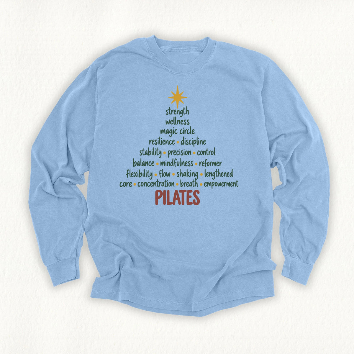 Pilates Christmas Tree Long Sleeve T-shirt