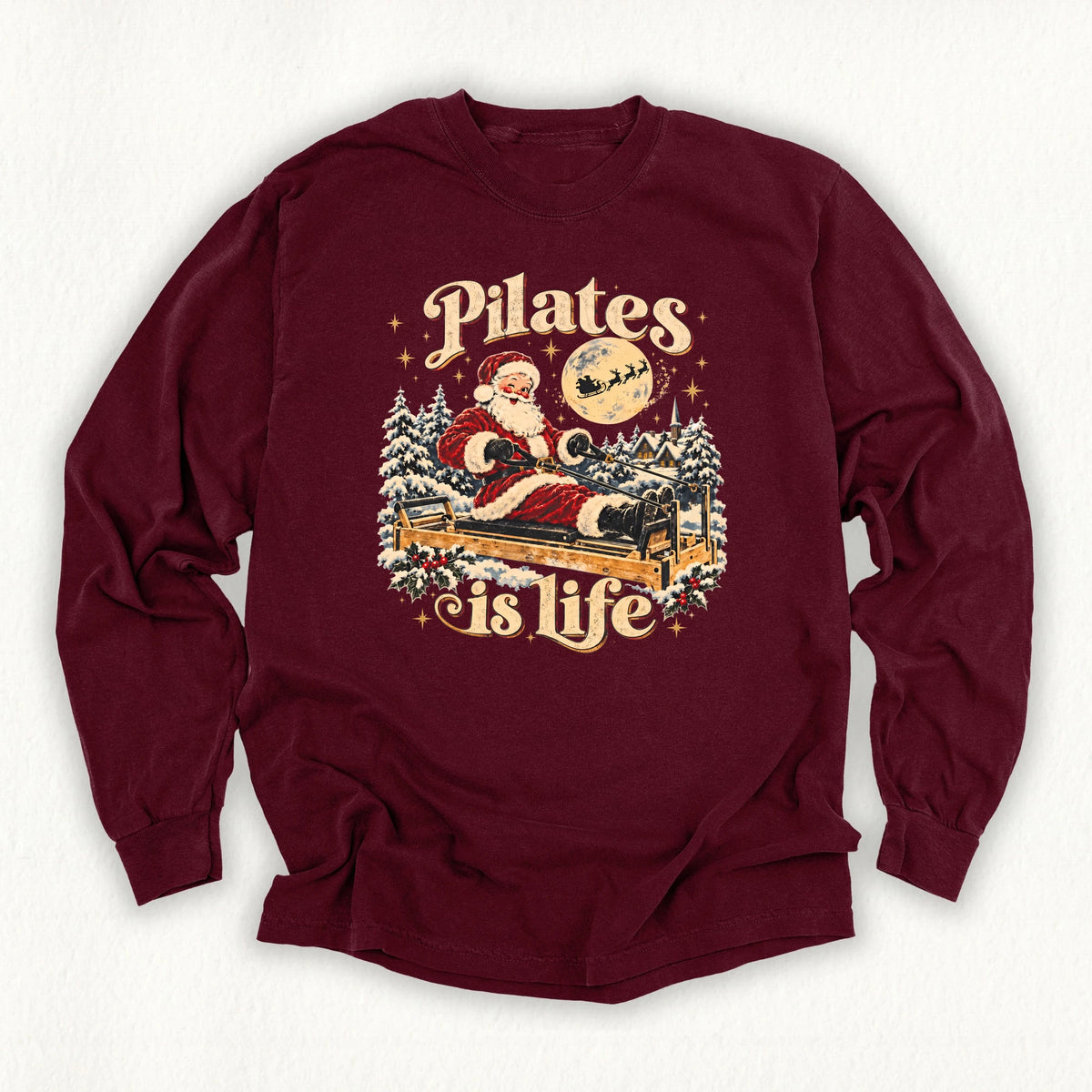 Pilates Is Life Santa Long Sleeve T-shirt