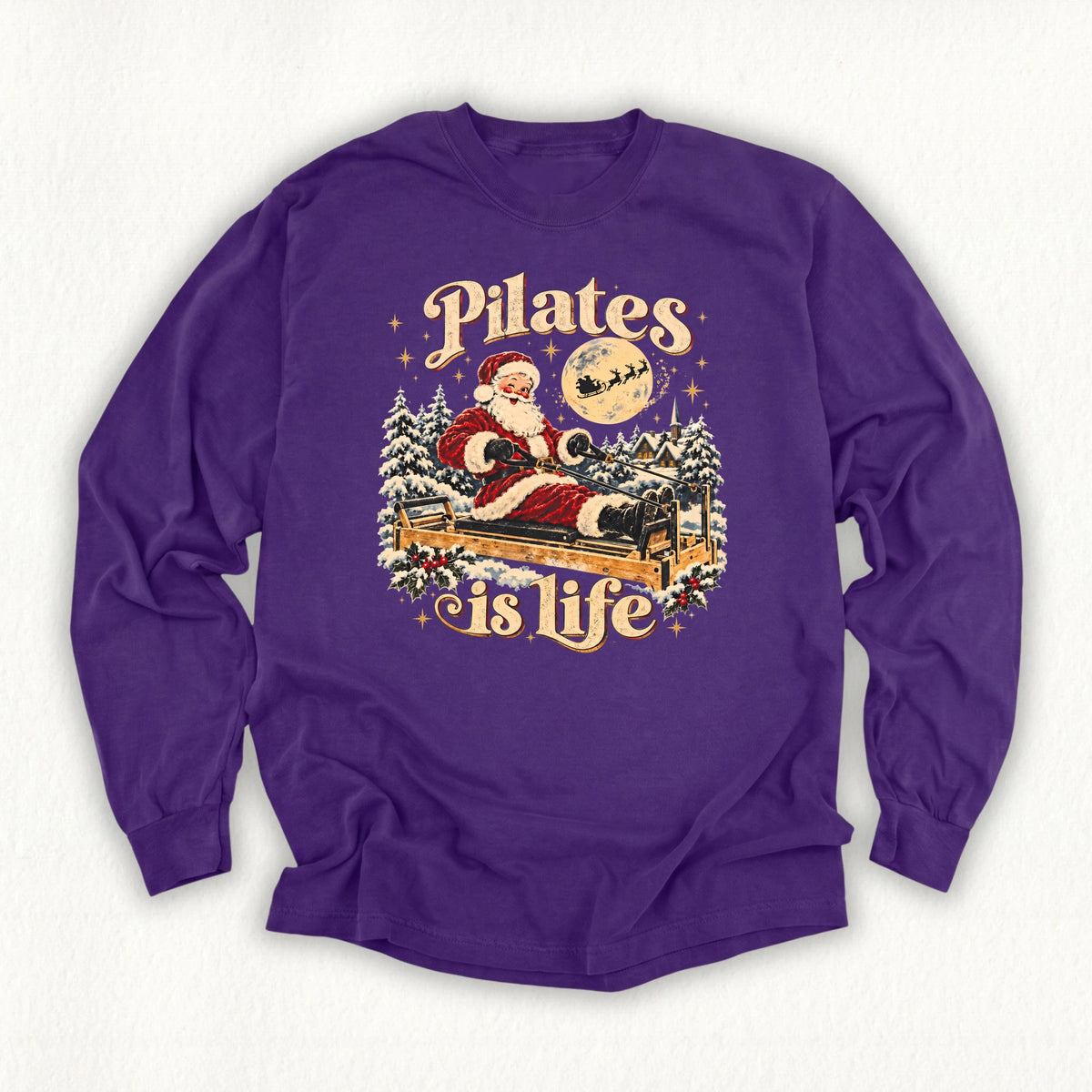 Pilates Is Life Santa Long Sleeve T-shirt
