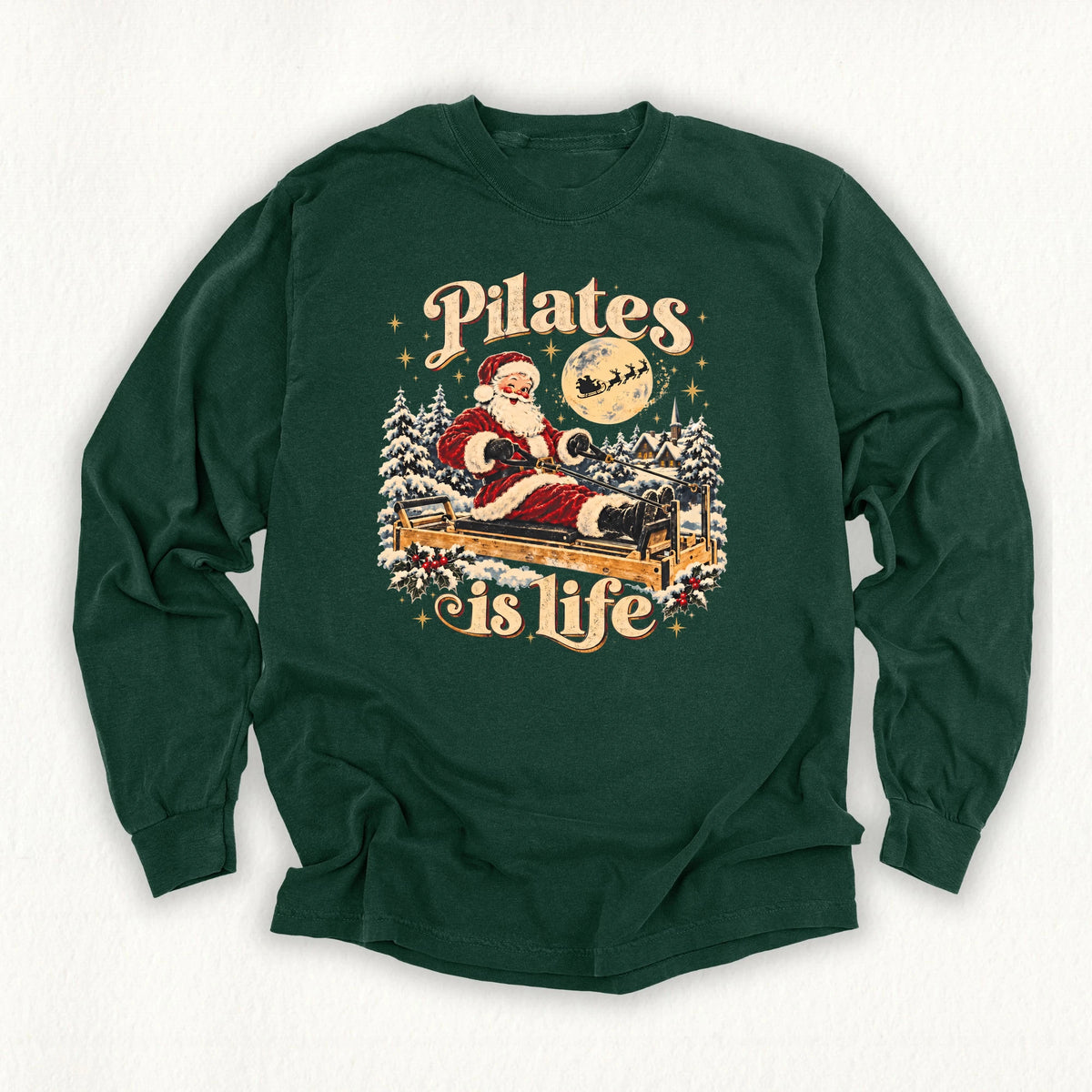 Pilates Is Life Santa Long Sleeve T-shirt