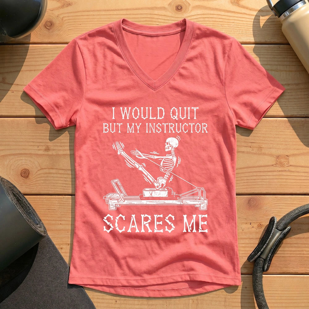 Instructor Scares Me Lady V-neck