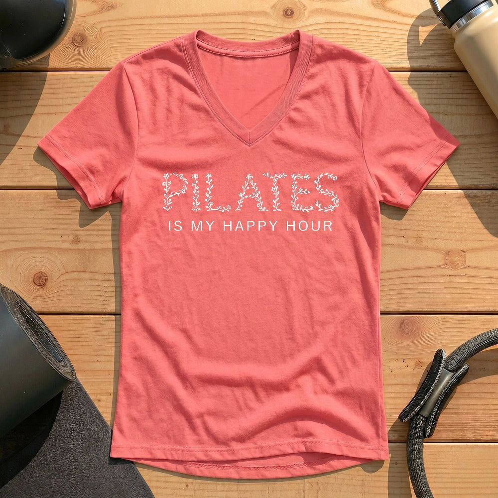 Pilates Is My Happy Hour Lady V-neck