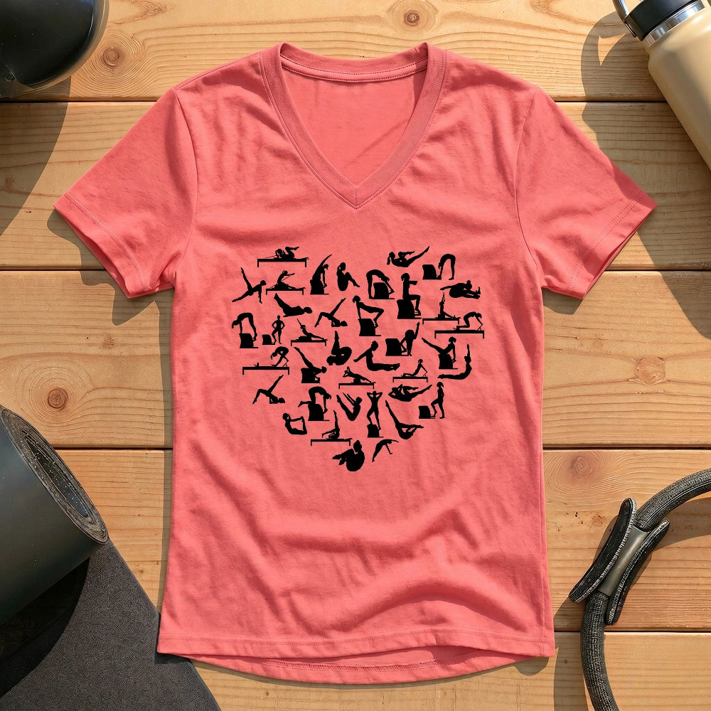 Pilates Poses Heart Lady V-neck