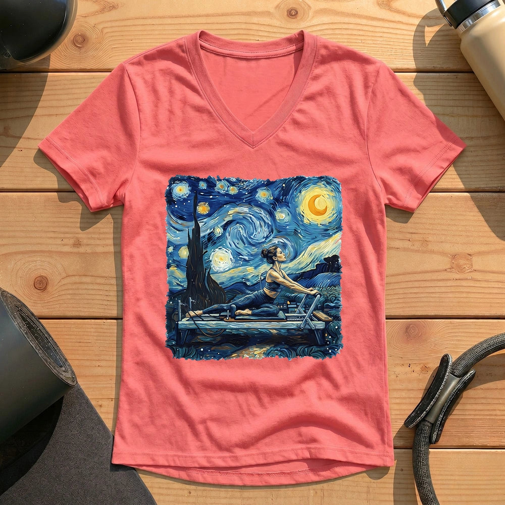 Starry Night Pilates Lady V-neck