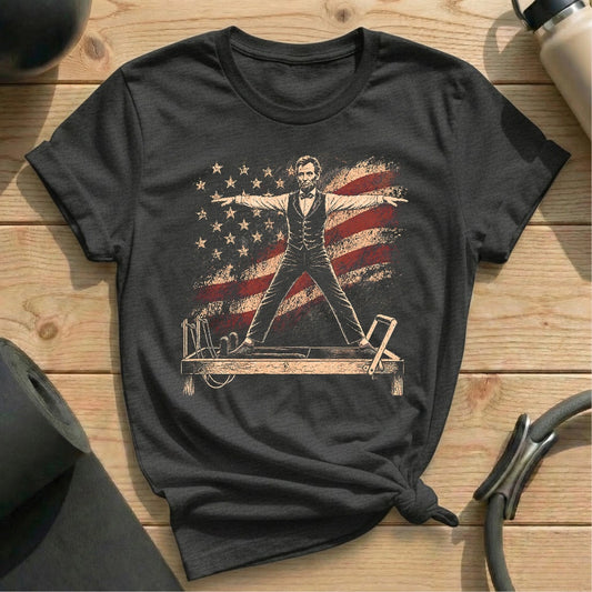 Lincoln Pilates Flag T-shirt - in MindCloth Pilates Tshirt Collection