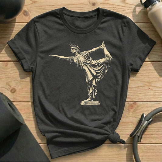 Liberty in Natarajasana T-shirt - in MindCloth Pilates Tshirt Collection