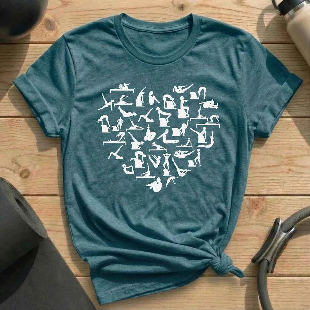 Pilates Poses Heart T-shirt