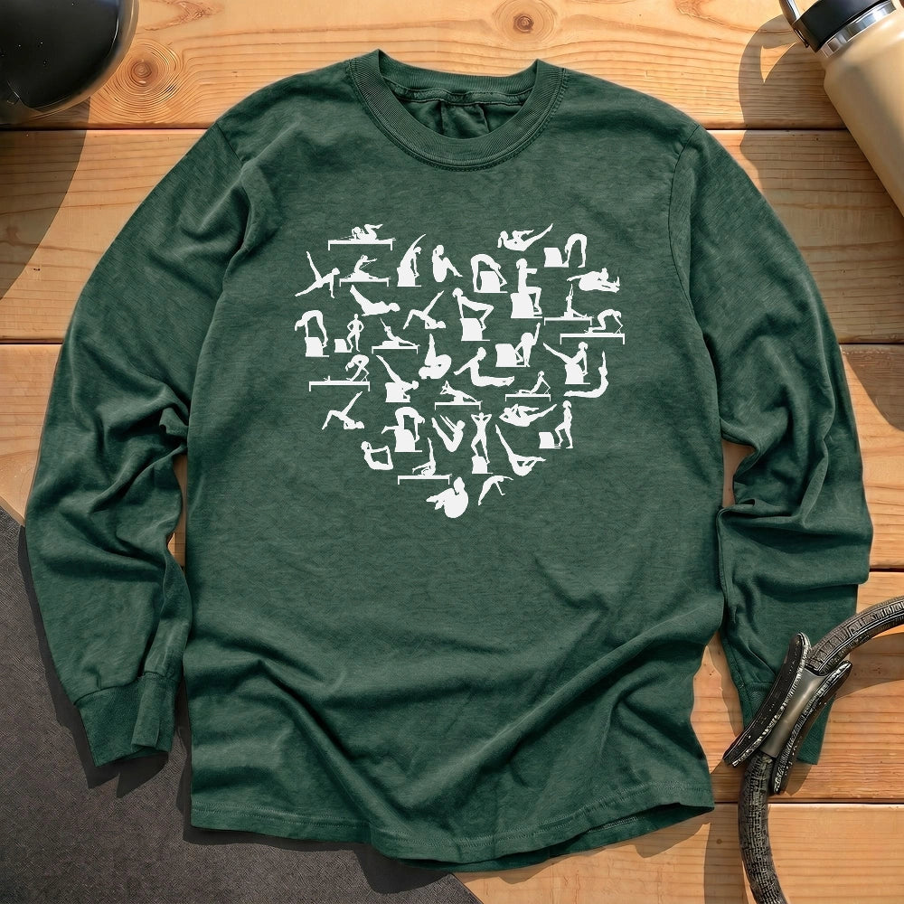 Pilates Poses Heart Long Sleeve T-shirt