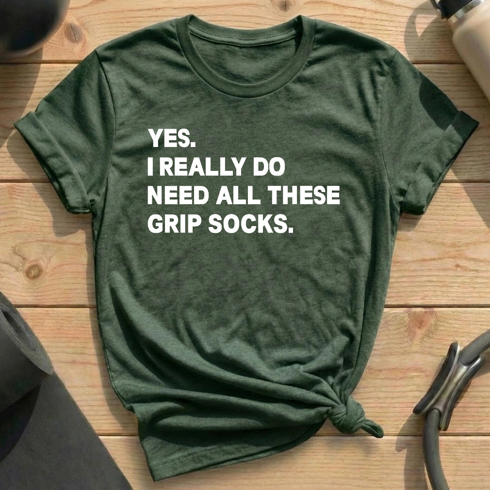 All These Grip Socks T-shirt - in MindCloth Pilates Tshirt Collection