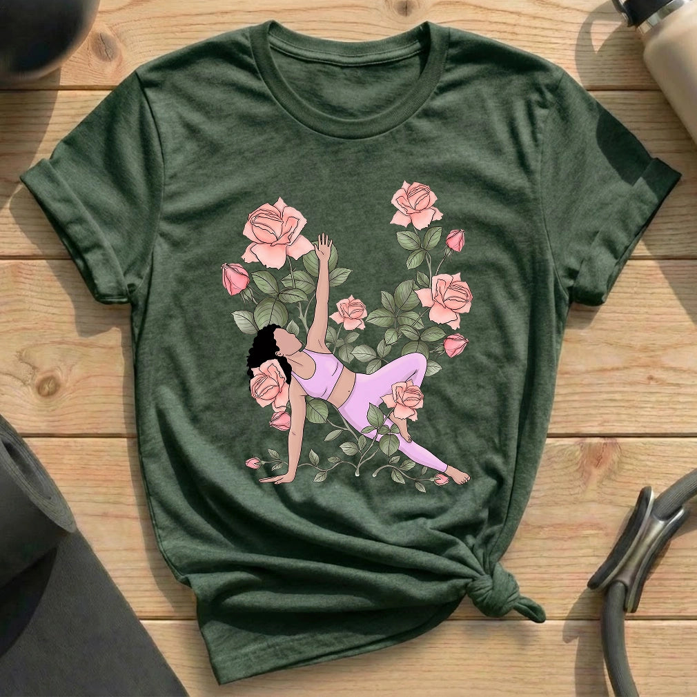 Flower Bend T-shirt - in MindCloth Pilates Tshirt Collection