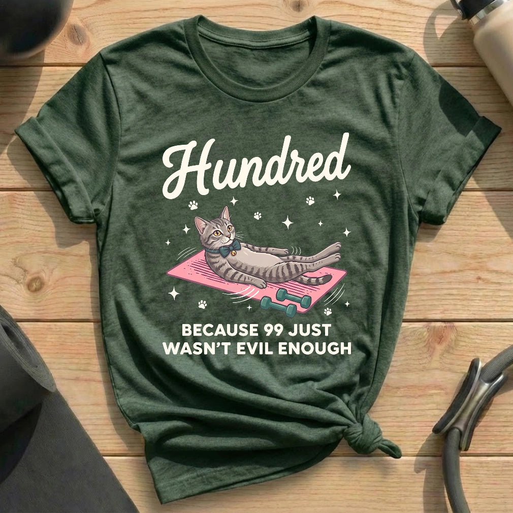 Hundred Kitty T-shirt - in MindCloth Pilates Tshirt Collection