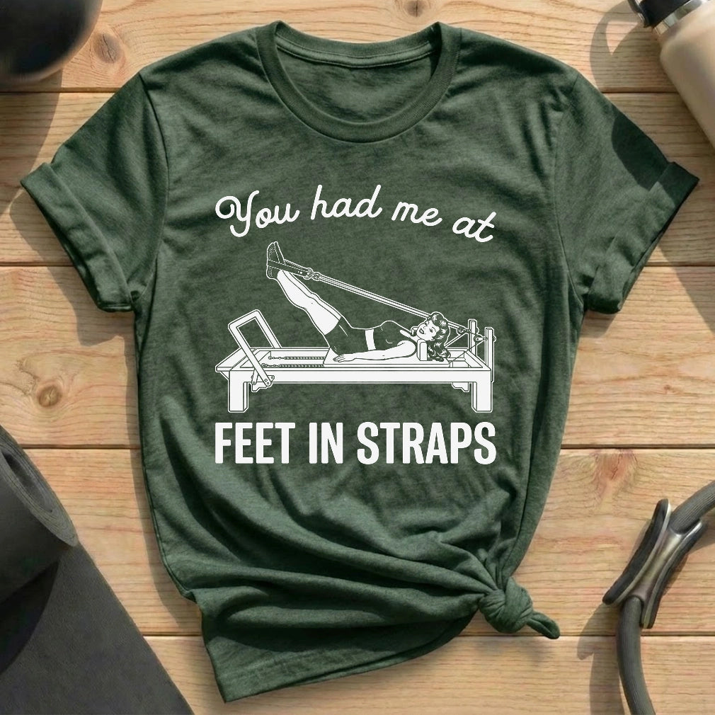I Love Feet In Straps T-shirt - in MindCloth Pilates Tshirt Collection