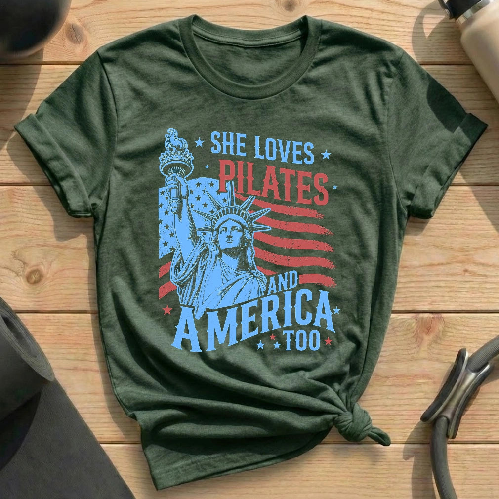Love Pilates & America T-shirt