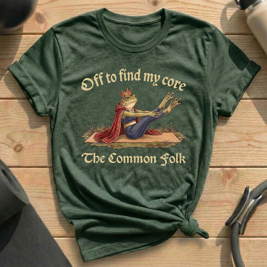 Off To Find My Core T-shirt - in MindCloth Pilates Tshirt Collection