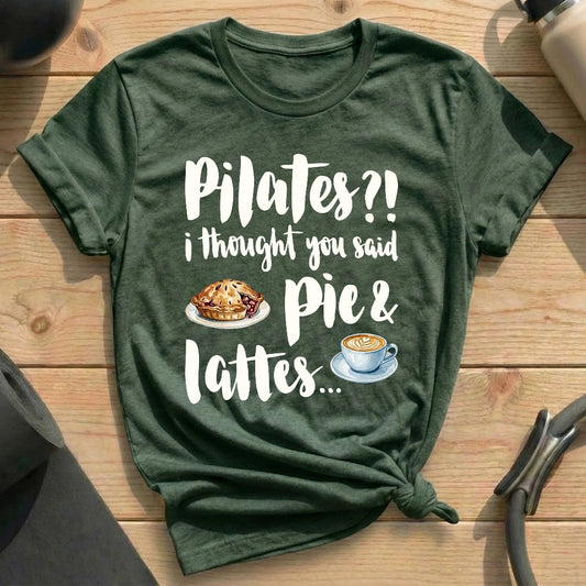 Pie And Lattes T-shirt - in MindCloth Pilates Tshirt Collection