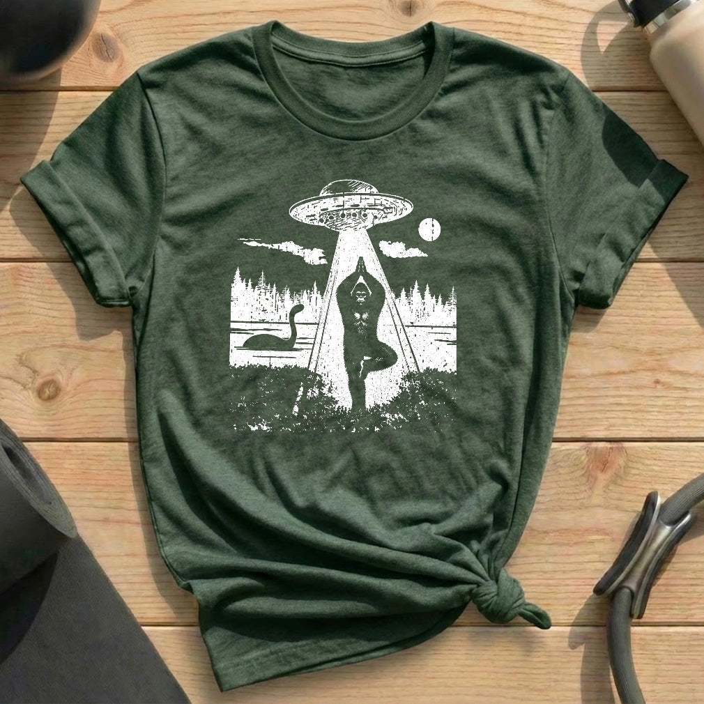 UFO Bigfoot Yoga T-shirt