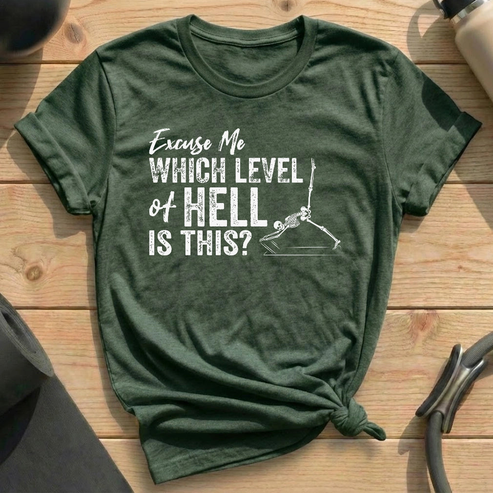 Which Level Of Hell T-shirt - in MindCloth Pilates Tshirt Collection
